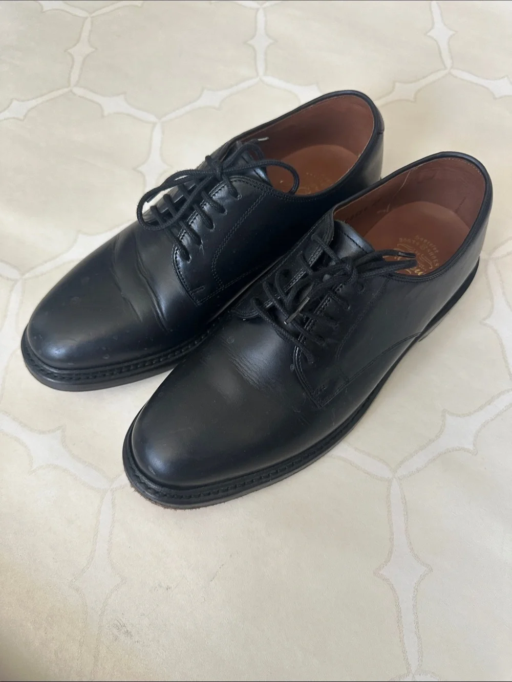 J. Crew Ludlow Padded Black Leather Derby Dress Shoes